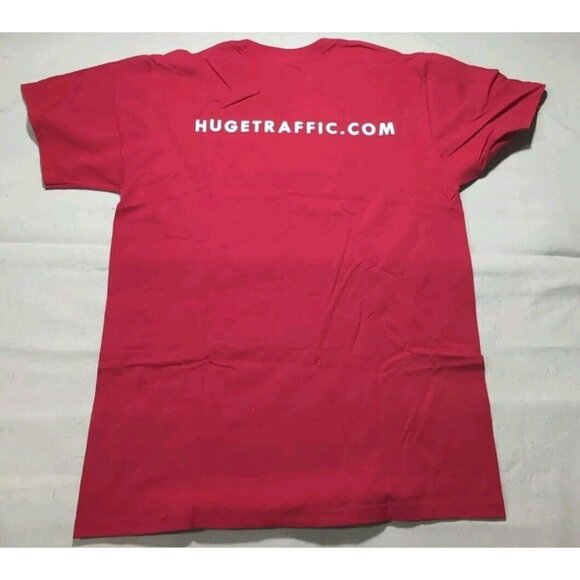 Fling Upside Down Heart Promo Mens Graphic Print Short Sleeve T-Shirt Red Medium - Picture 9 of 9